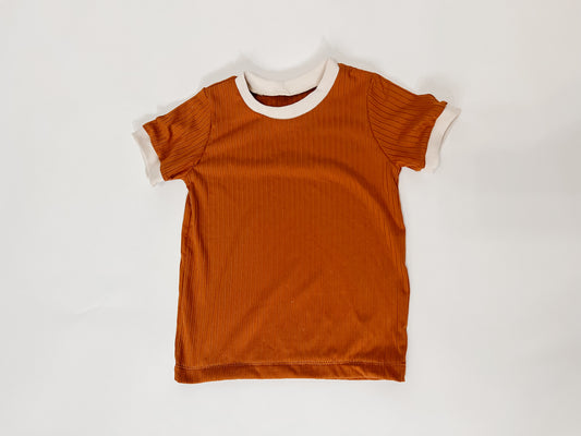 Retro Ribbed Tee Rust